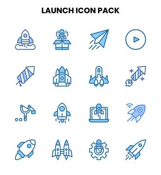 Launch Two Colour Scalable Icons Pack Stock Illustration