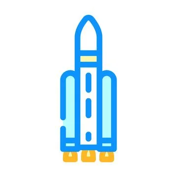 Launch vehicle aeronautical engineer color icon vector illustration Stock Illustration