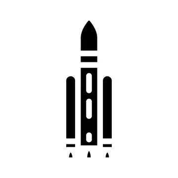 Launch vehicle aeronautical engineer glyph icon vector illustration Stock Illustration