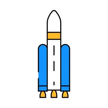 Launch vehicle aeronautical engineer icon color illustration Stock Illustration