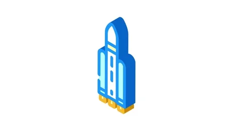 Launch vehicle aeronautical engineer isometric icon animation Stock Footage 327291801