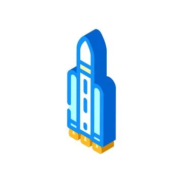 Launch vehicle aeronautical engineer isometric icon vector illustration Stock Illustration