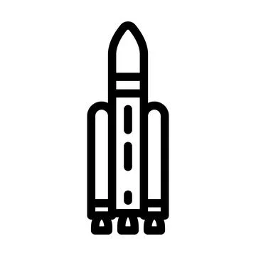 Launch vehicle aeronautical engineer line icon vector illustration Stock Illustration