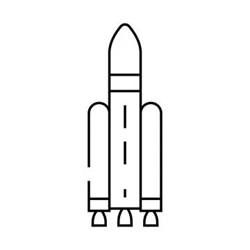 Launch vehicle aeronautical engineer line icon vector illustration Stock Illustration