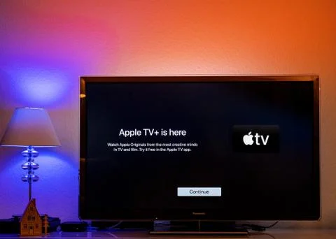 Launch of video on demand web television service of Apple Computers Stock Photos