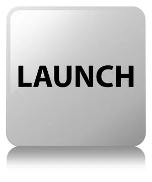 Launch white square button Stock Illustration