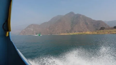 Launchas on lake atitlan in slow motion Video stock 274237311