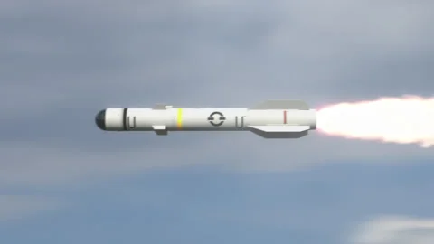 Launched Missile flying in the clouds. Stock Footage 170862115