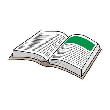 Launched open book, a simple drawing Stock Illustration