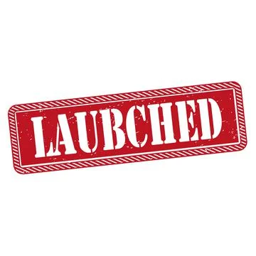Launched watermark stamp. Text caption between parallel lines with grunge design Stock Illustration