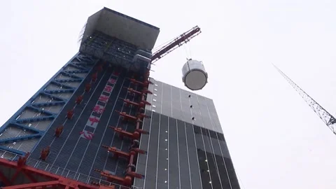 Launcher hoisting rocket Stock Footage 234494066