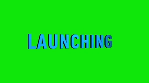 Launching 3d text word animation with vertically rotating motion video Stock Footage 313832232
