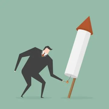 Launching firework rocket Stock-Illustration