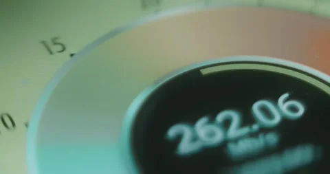 Launching Full test of internet speed, macro view Stock Footage 313622423