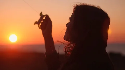 Launching the kite Stock Footage 97795489