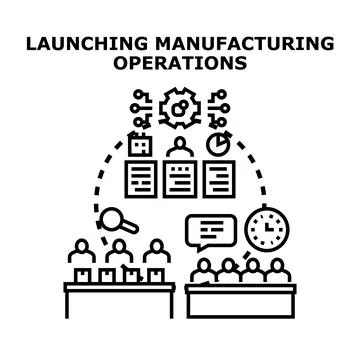 Launching manufacturing operations concept illustration Stock Illustration