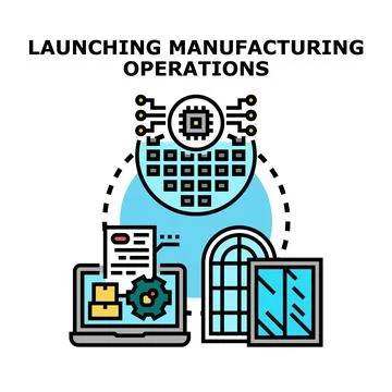 Launching manufacturing operations concept vector illustration Stock Illustration