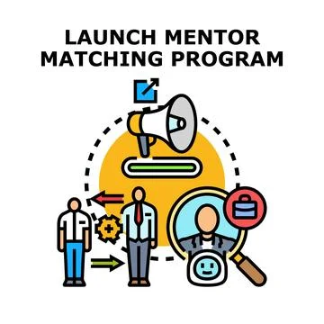 Launching mentor matching program for business development Stock Illustration