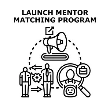 Launching mentor matching program for business development Stock Illustration