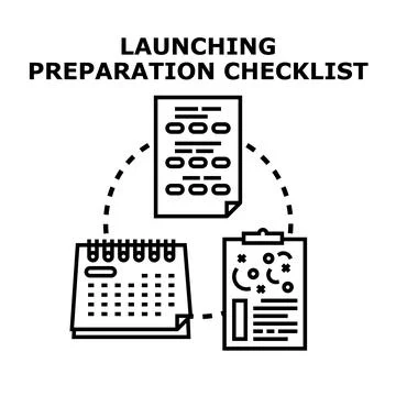 Launching preparation checklist creating successful project plan Stock Illustration