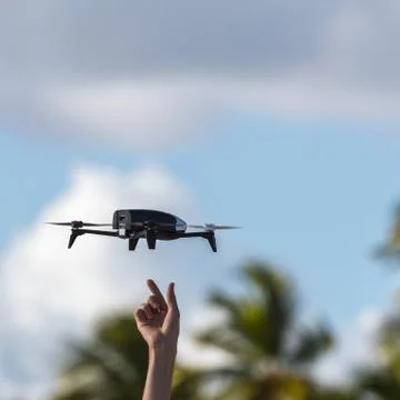 Launching quadcopter Stock Photos