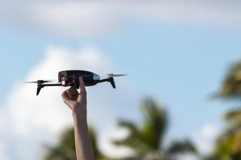 Launching quadcopter Stock Photos