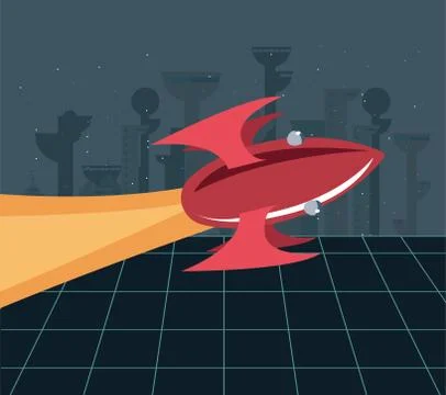 Launching rocket colony Stock Illustration