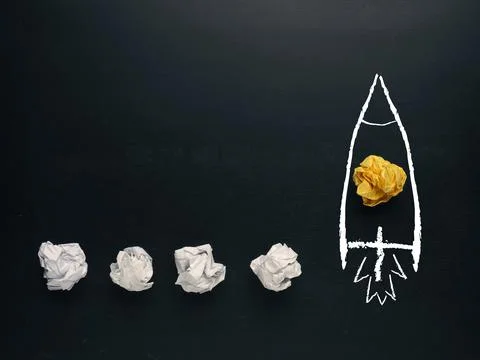 Launching rocket , creativity concept or new ideas metaphor Stock Photos