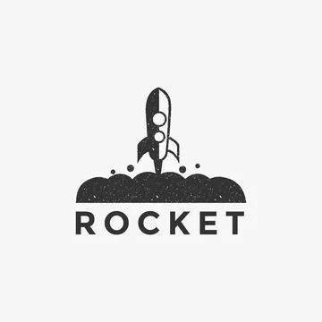 Launching rocket logo icon vector template on white background Stock Illustration