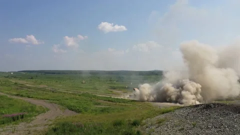 Launching rocket rockets at target Video stock 171658065