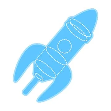 Launching rocket semi flat color vector object Stock Illustration