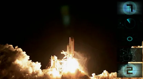 Launching Rocket Into the Space Stock Footage 49532034