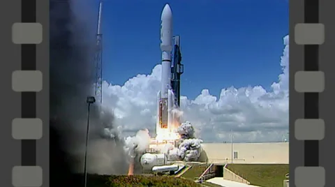 Launching Rocket Into the Space Stock Footage 49532069