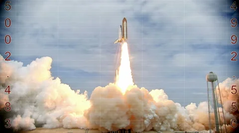 Launching Rocket Into the Space Stock Footage 49532071