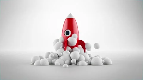 Launching a rocket - start-up or career theme Видео 165844886