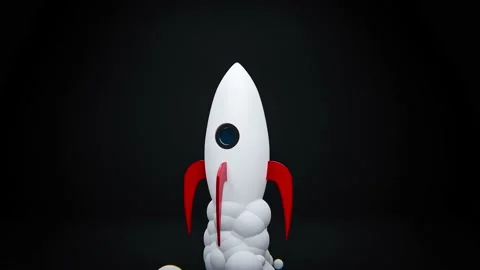 Launching a rocket - start-up or career theme Видео 165844888