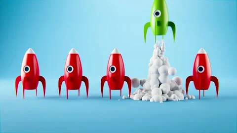 Launching a rocket - start-up or career theme Vidéo 165880977