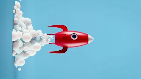 Launching a rocket - start-up or career theme Видео 165955144