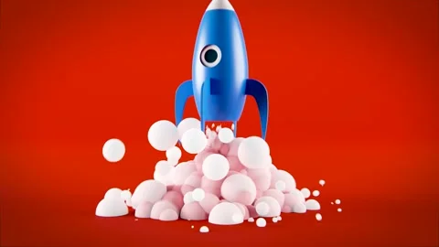 Launching a rocket - start-up or career theme Stock Footage 166045007