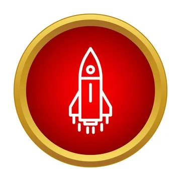 Launching rocket startup button for business success Stock Illustration
