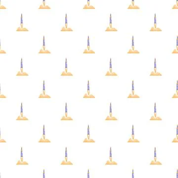 Launching rockets repeating pattern demonstrating new ideas and progress Stock Illustration