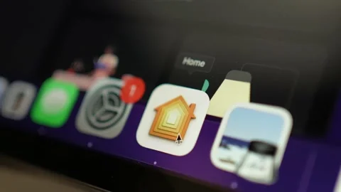 Launching a Smart Home App on a Laptop Computer Closeup Stock Footage 230207599