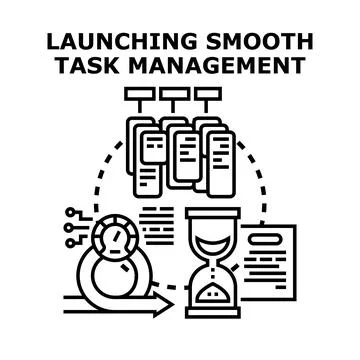 Launching smooth task management process development plan Stock Illustration