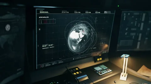 Launching Spy Software For Global Tracking To Search For Enemy Position Stock Footage 196288329