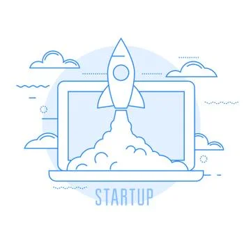 Launching sturtup - rocket launch of new business Stock Illustration