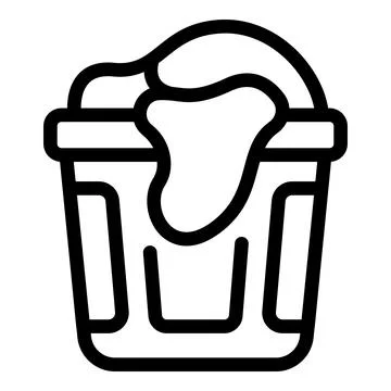 Laundromat basket icon outline vector. Loaded textile hamper Illustrazione stock