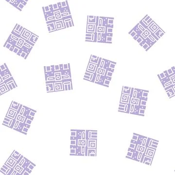 Laundromat building glyph seamless pattern Stock Illustration