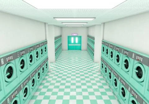 Laundromat Clean Stock Illustration