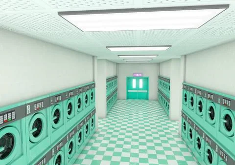 Laundromat Clean Stock Illustration