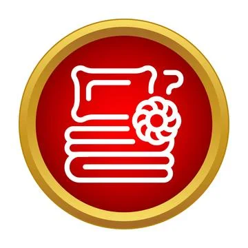 Laundry and bedding service flat icon concept Stockillustratie